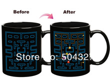 Free Shipping 1Piece 300ml Pacman Ceramic Mug Pac Man Heat Changing Mug