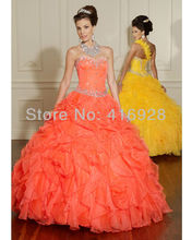 Newest Fashion Beading Organza Quinceanera Dresses Free Shipping