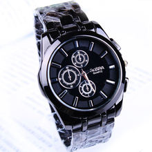 EVSHSB (77) Cheap Price Fashion Jewelry Steel Alloy Black Surface Quartz Wrist Watches For Men Brand New With Free Shipping