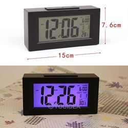 HOT SALE!!! 1set Black& White Digital LED Snooze Alarm Date Desk Clock LCD Screen Display Backlight Sensor 80323-80324(China (Mainland))