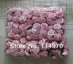 Free shipping--3cm Pink DIY Craft Mini Scrapbooking Paper Flowers For Card Making(China (Mainland))