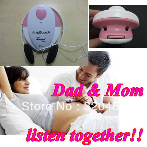 2 pcs/ lot Angelsounds pocket Prenatal Baby Fetal Doppler Heartbeat Sound / baby sound Monitor for pregnancy(China (Mainland))