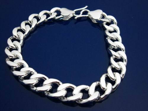 sterling-silver-antiallergic-8MM-Figaro-chain-bracelets-bangles-silver ...