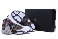Retro XIII 13 Leopard Men's Basketball Sport Footwear Sneaker Shoes - Chocolate / White