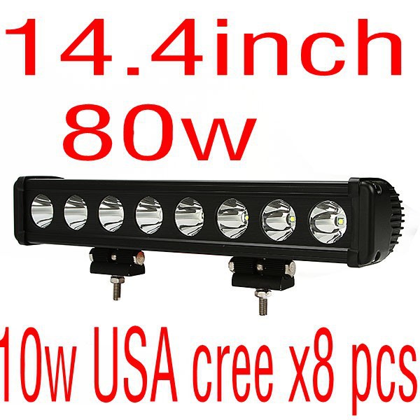 free FEDEX shipping 14.3 inch 10w USA cree x8pcs 80w led light bar ATVs SUV offroad truck light fire engine,police cars vehicle(China (Mainland))