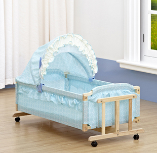 Newborn fashion luxury folding beds log crib bed bassinet swinging ...