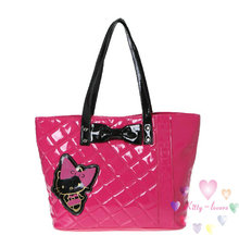 Original sanrio hello kitty shiny embossed lady s PU and Terylene handbag girlfriend gift fashion shopping