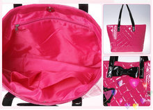 Original sanrio hello kitty shiny embossed lady s PU and Terylene handbag girlfriend gift fashion shopping