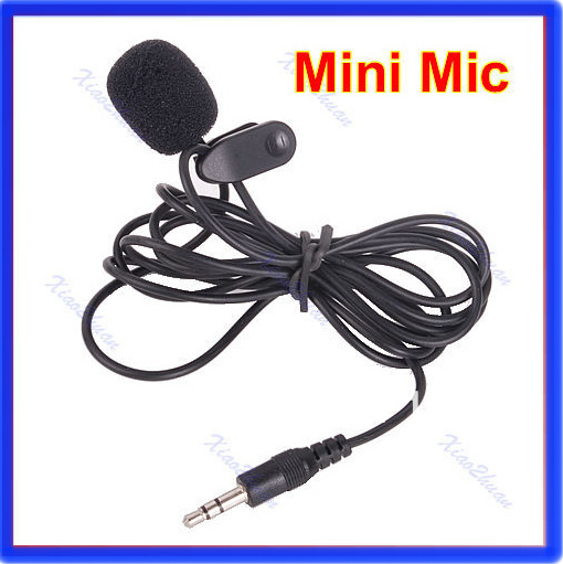 Livraison gratuite 3.5mm mains libres &eacute;pinglette. clip sur le mini microphone pour notebook pc portable noir