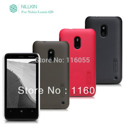 Free shipping Nillkin Case For NOKIA Lumia 620,Nillkin Super shield shell Case for Lumia 620,retail box and screen protector(China (Mainland))