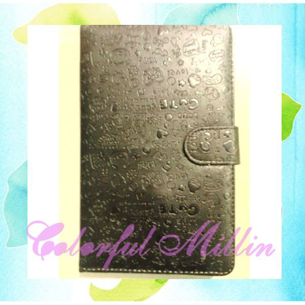 7" Keyboard Leather Case Cartoon Pattern For Ainol Venus Fire Onda V711 Q88 Russian/English/Turkish/French etc HKPOST(China (Mainland))