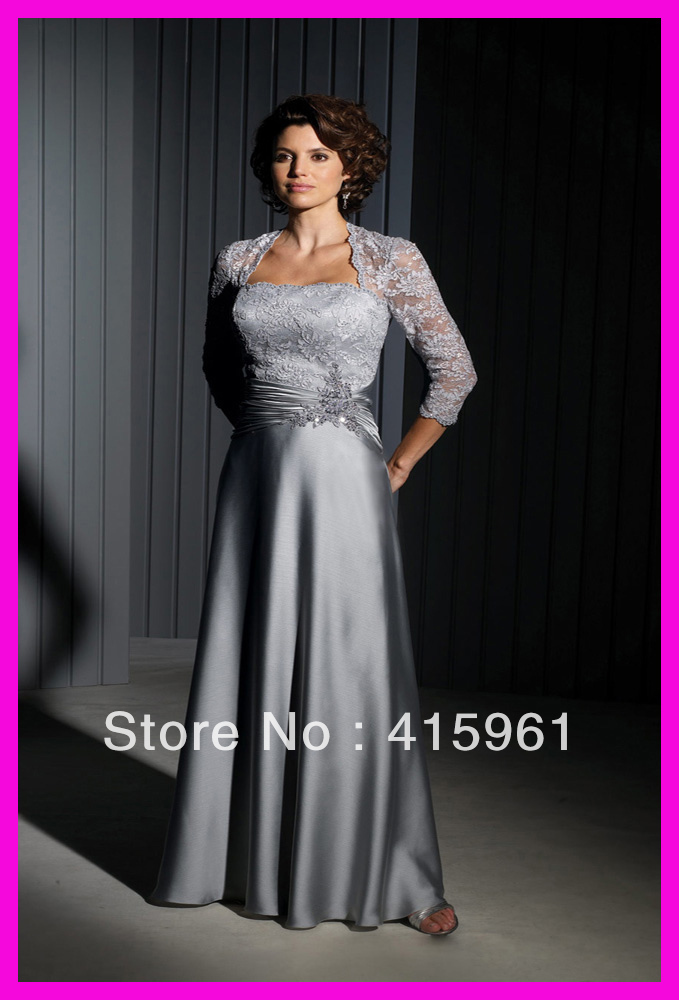 Plus size long mother of the bride dresses with jackets
