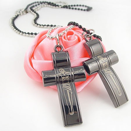 Free shipping Wholesale lover gift lovers/Couple Leather Cross Necklaces FN10005(China (Mainland))