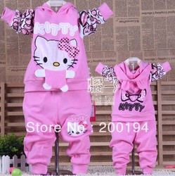 Free shipping! 2013 spring hello kitty baby clothes children suit Girls baby children's clothing(China (Mainland))