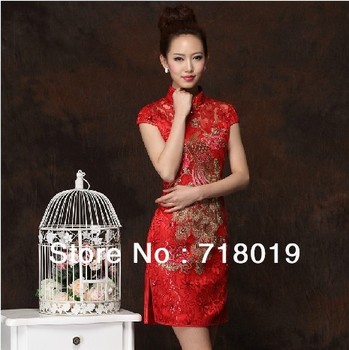 Wedding Bridal Rob Chinese Velour Dress Brand Evening Dress Qipao with Wedding Bridal Rob Chinese Velour Dress Brand Evening Dress Qipao with