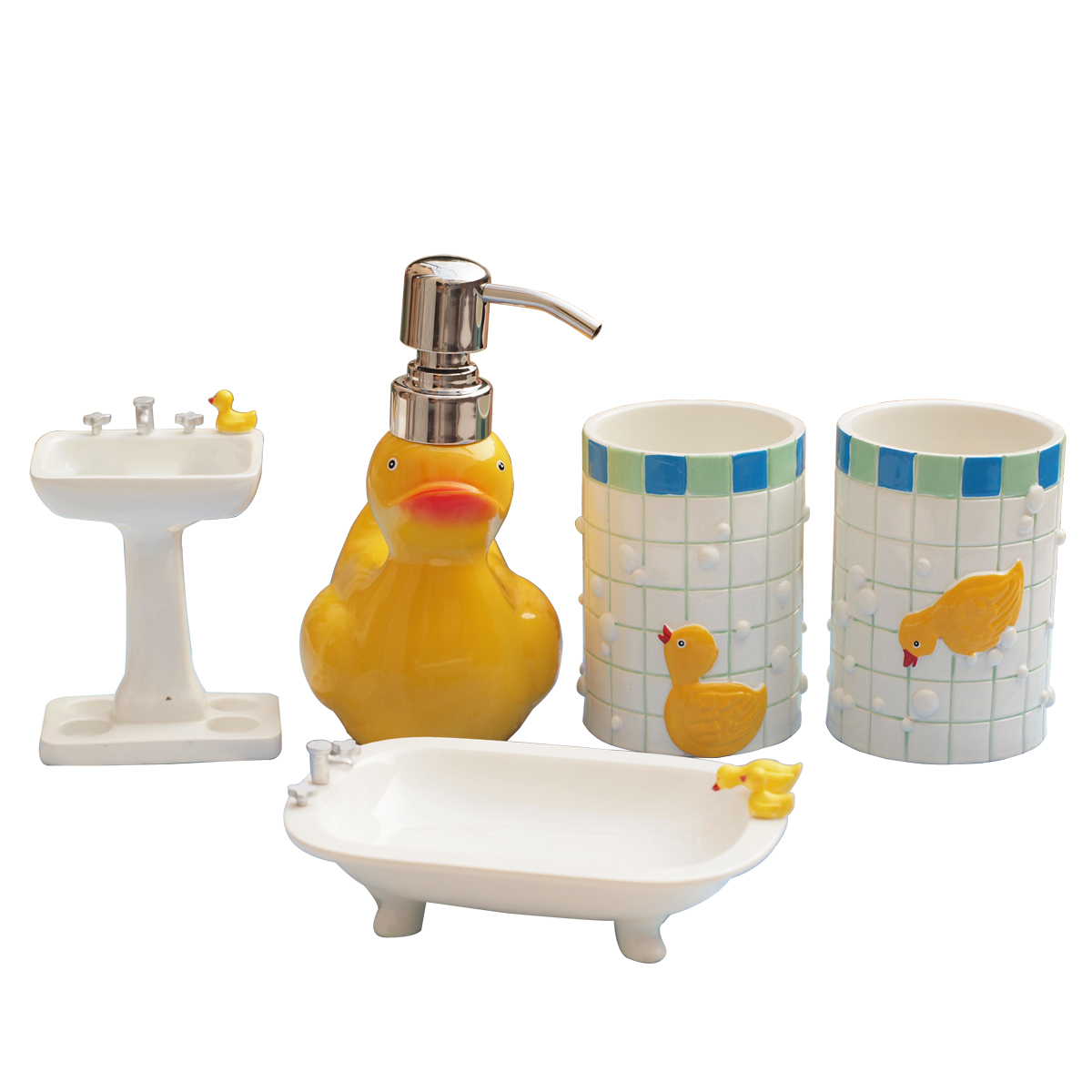 Bathroom Decor Sets For With Amazing Home Photo Duck Bathroom Set Holding An Umbrella Resin