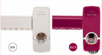 free shipping wholesale New Automatic toothpaste Dispenser,toothbrush holder, toothbrush Family set 265g/set red/white