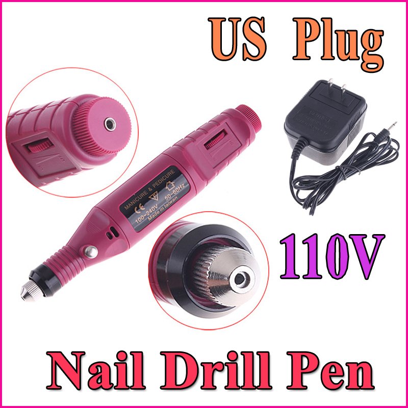 Nail Tools Red Electric Nail Drill Pen Nail Art Equipment Manicure ...