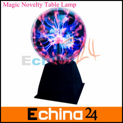Euro Adapter High Quality 6 inch Magic Novelty Table Lamp Sound Motion Plasma Nebula Ball Free Shipping(China (Mainland))