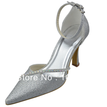 New 2013 high heel Pumps women shoes Closed Pointed Sliver wedding Shoes Free Shipping