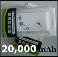 50pcs/lot! Best Selling 20000mAh Universal Power Bank USB External Battery Charger Dual USB Output With Oriental Flower!