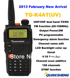 2013 February New Arrival Good Quality Quansheng TG-K4AT(UV) Dual Band 5W 128CH FM Portable Two-way Rdio(China (Mainland))