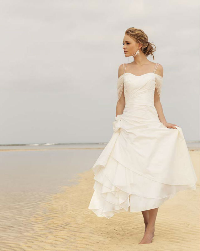 off the shoulder beach wedding dresses