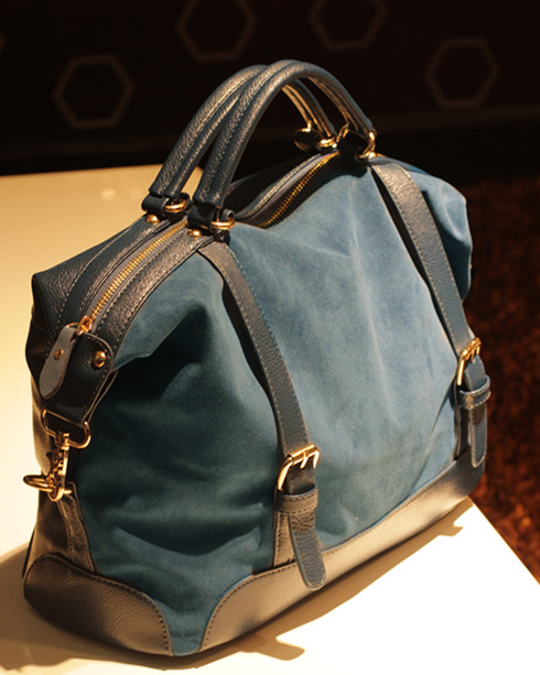 Sac en cuir nubuck bleu cobalt simili. chamois, sac des femmes Sac en cuir nubuck bleu cobalt simili. chamois, sac des femmes