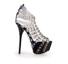 Fashion summer women’s shoes rivet sandals platform high-heeled shoes cutout shoes gladiator