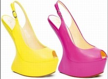 Gz none heels platform women’s shoes color block high-heeled shoes banquet wedding shoes open toe sandals candy color princess