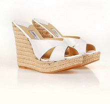 Wedges white genuine leather casual comfort slippers platform high-heeled shoes genuine leather women’s shoes