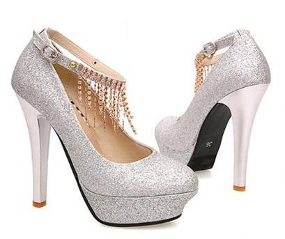 Wedding Party Dress on Wedding With Chain Sexy Ladies Platform Party Pumps Dress Shoes For