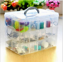 best quality eco-friendly plastic storage box transparent storage box plastic jewelry box tool box 302g 16.3x15x13(China (Mainland))