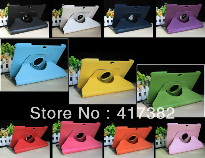 Hot! Free shipping New arrival PU Leather bags case cover with 360 degree rotating for samsung galaxy note 10.1" N8000(China (Mainland))