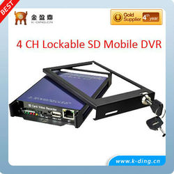 4 channel car dvr with 4ch motion detection H.264 D1 32G SD card 500G HDD Remote control lock gps wifi optional KD-301(China (Mainland))