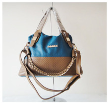 wholesale designer women’s bag,Size:40 x 30cm, pattern PU + chain,colors:blue, pink, orange & green,two function,Free shipping