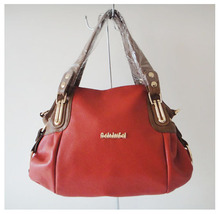 Designer ladys handbag shoulder bag material PU chain Size 38 x 27cm colors orange two function