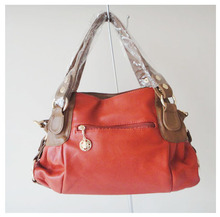 Designer ladys handbag shoulder bag material PU chain Size 38 x 27cm colors orange two function