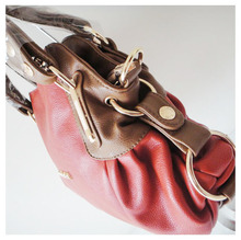 Designer ladys handbag shoulder bag material PU chain Size 38 x 27cm colors orange two function