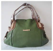 Designer ladys handbag shoulder bag material PU chain Size 38 x 27cm colors army green two