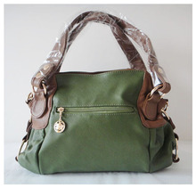 Designer ladys handbag shoulder bag material PU chain Size 38 x 27cm colors army green two