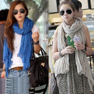 (Min order is $10) E8008 ! 2013 autumn and winter solid color fluid all-match pleated female scarf