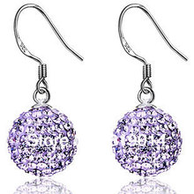 Free Shipping Sparkling Czech Diamond S925  Silver  Pure Crystal Drop Earrings  Marriage