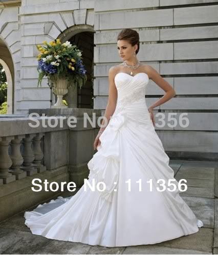 Ivory Or White Sweetheart Satin Wedding Dress Size 6 8 10 12 14 16