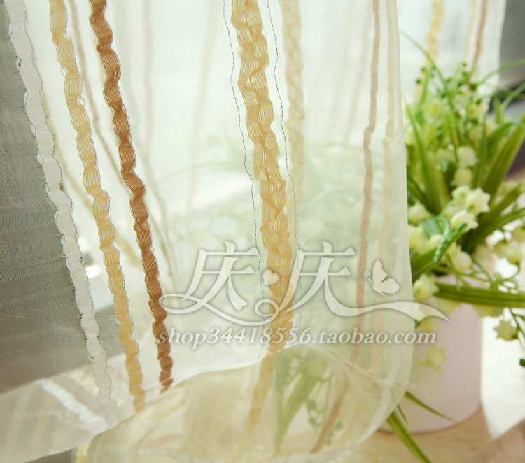 Quality faux silk screens crumple yarn 3 bars window frame white all-match(China (Mainland))
