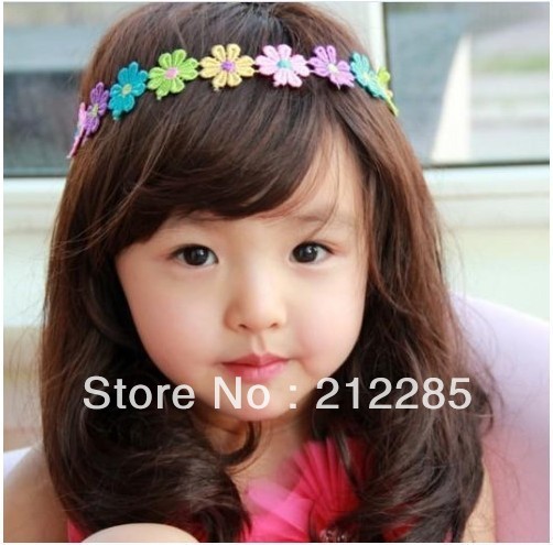 Free Shipping! 2013 new arrival baby headband elastic flower hairband wholesale 5 pcs per lot(China (Mainland))