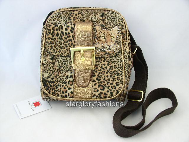 Leopard Print Rhinestone Handbag Across Body Bag