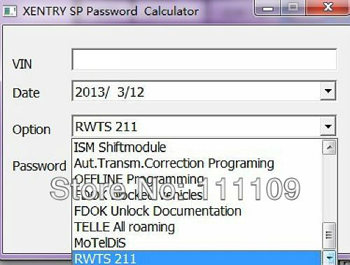Generator password 2013 xentry