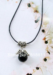 Free Shipping Black Mashan Jade Stone Necklace Pendant Vintage style charm necklace(China (Mainland))