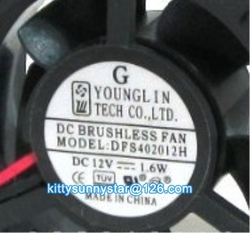 Young Lin 40x20mm DFS402012H 12V 1.6W 2Wire dc axial fan,Cooling Fan(China (Mainland))